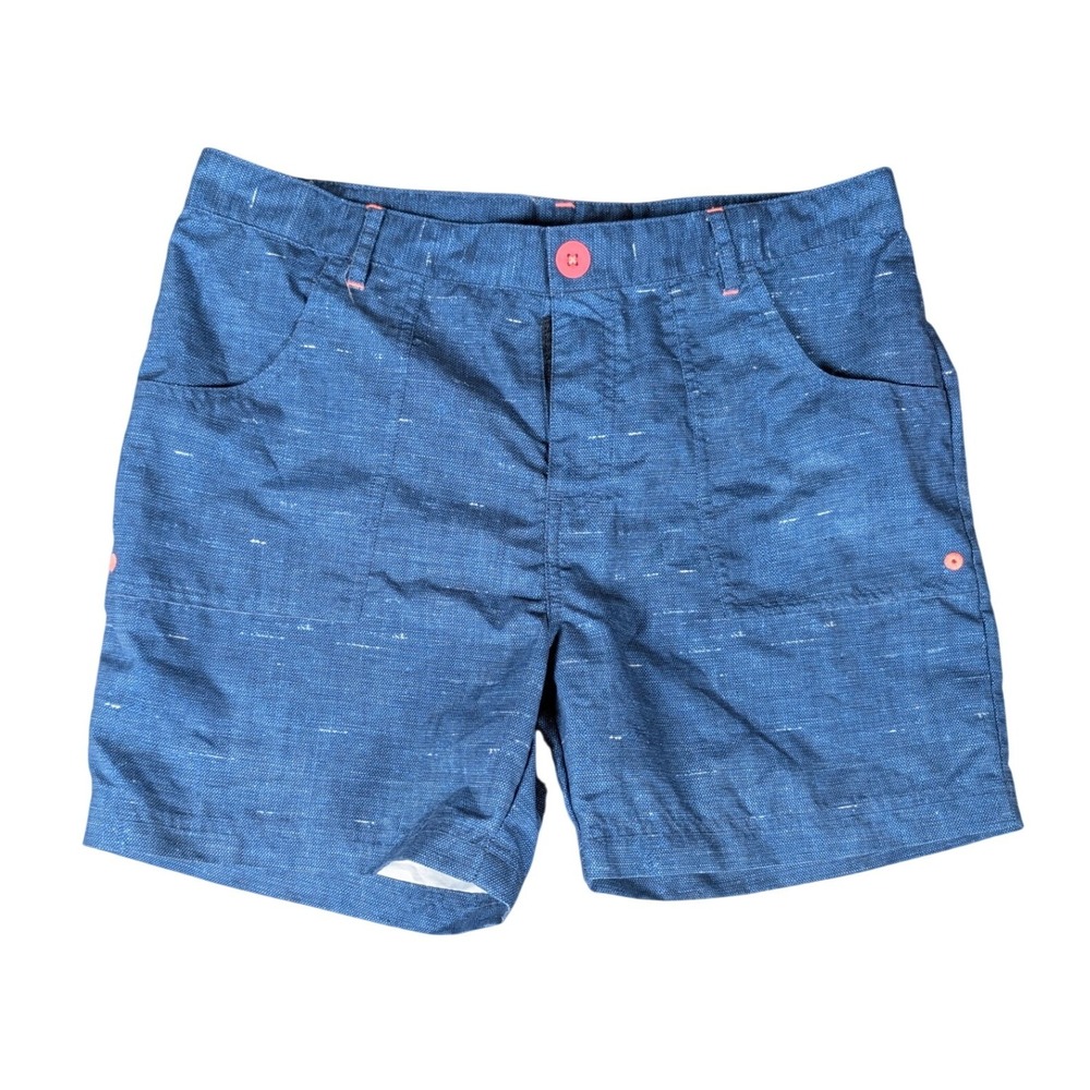 The North Face Girls Blue Slub Textured Hiking Shorts Pink Accents XL 18